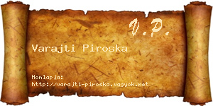 Varajti Piroska névjegykártya